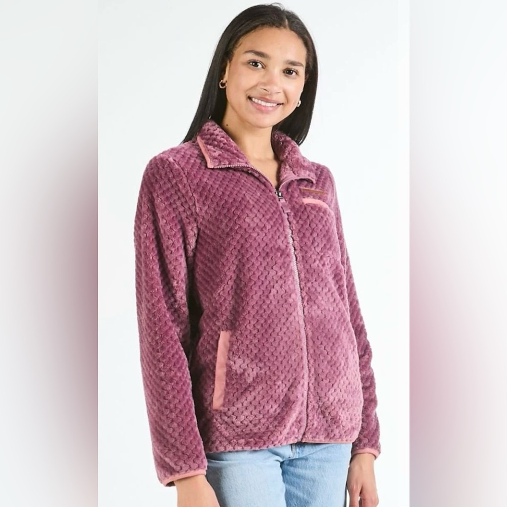 SIMPLY SOUTHERN SOFT SHERPA FULL ZIP LONG SLEEVE JACKET - L